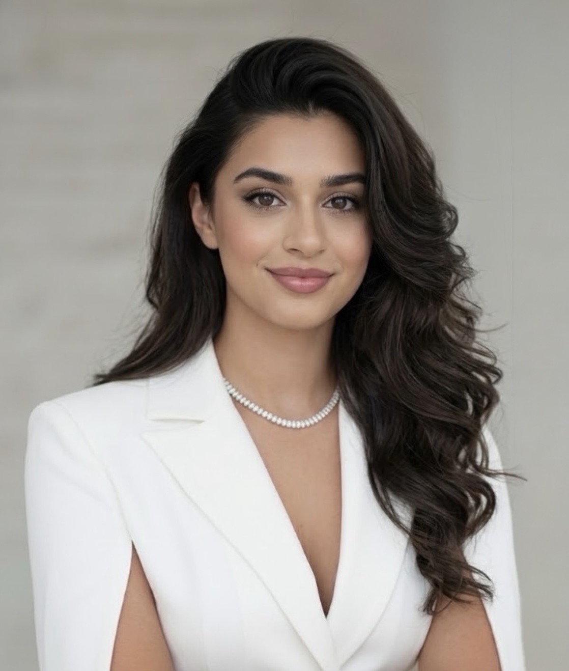 Dina Abou Dargham wearing a white blazer